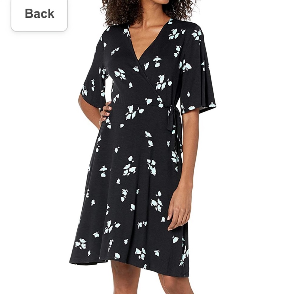 Kimono sleeve faux wrap dress